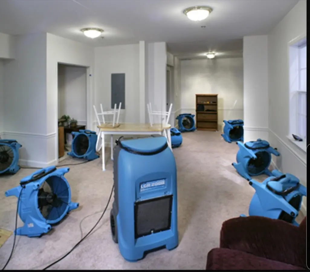 Air movers and dehumidifier setup for Water Extraction & Removal in West Jordan